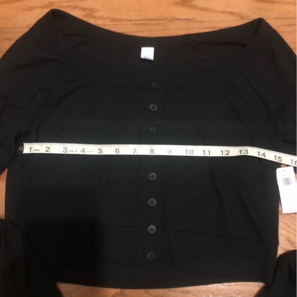 NWT Old Navy Black Ribbed Cardigan Lounge Wear Size Large Balletcore - Picture 4 of 5